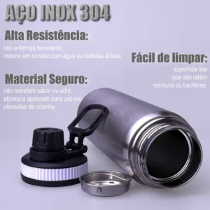 Garrafa 800ml Térmica Inox Academia Esportiva Água Gelada - Imagem 5