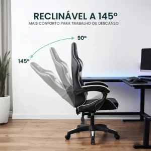 Cadeira Gamer Lancer Preta e Branca Healer - Imagem 7