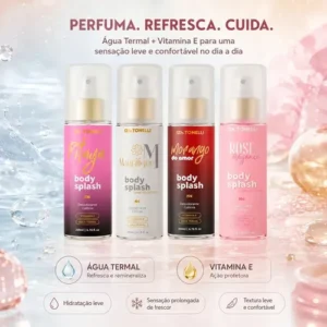 Kit 4 Body Splash Feminino Perfume 200ml Desodorante Colônia Corporal Alta Fixação Para Dia & Noite - Imagem 6