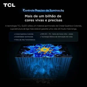 Smart TV TCL 75 Polegadas QLED 4K P7L WiFi Bluetooth Google TV HDR10+ 120 Hz VRR AIPQ 75P7L - Imagem 9