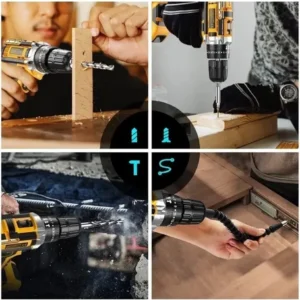 Parafusadeira Furadeira Impacto 3 Funções Sem Fio 2 Baterias Amarelo 50hz/60hz - Imagem 4