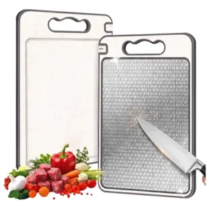 Tábua De Corte Cozinha Dupla Face Inox E Pp Antibacteriana - Imagem 3