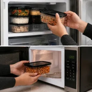 Kit 10 Potes 500ml Bpa Free Microondas Freezer Tampa Preta - Imagem 3