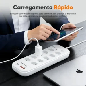 Filtro De Linha Régua Extensão 10 Tomadas Com 3 Usb E 2 Pd - Imagem 6