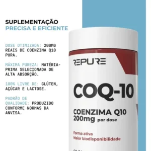 Coenzima Q10 200mg 100% Pura Alta Absorção Coq 10 - Imagem 4