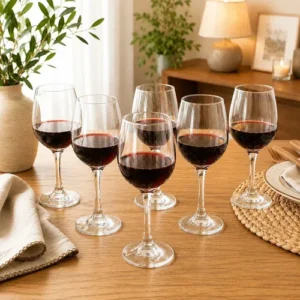 Jogo 6 Taças Vidro Vinho Tinto Agua Mesa Posta Premium - Imagem 5