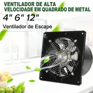 Exaustor Axial De Alta Velocidade 100mm Ventilada 220v Preto - Imagem 7