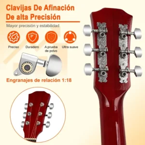 Kit 38in Violão Acústico Clássico Iniciante Afinador+estojo - Imagem 10