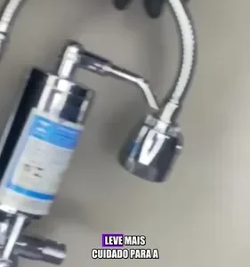 Torneira com Filtro para Cozinha Bica Flexível Móvel Em Abs Carbon Block Purificador De Agua Com Refil Instalado Registro 1/4 de Volta Gourmet Parede Luxo Chuveirinho 2 Modos de Jatos - Imagem 21