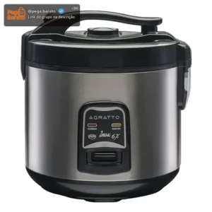 Panela Elétrica de Arroz Agratto PAI6X 400W Inox com Tampa de Vidro Antiaderente Função Aquecer para Arroz e Legumes Compacta - Imagem 1