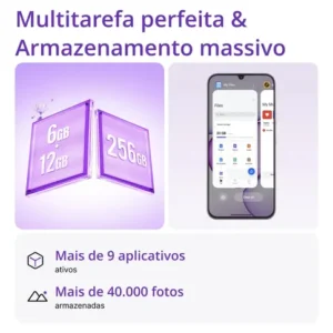 Realme C100i 4g 256gb 4gb Ram Dual Sim Bateria 7000mah Nfc Tela 6,8 120hz Unisoc T7250 - Cinza - Imagem 6