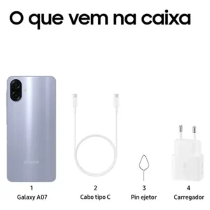 Celular Samsung Galaxy A07 256gb, 8gb, Câmera 50mp, Tela 6.7 , Proteção Ip54, Processador 6nm - Violeta - Imagem 8
