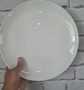 Kit 20 Pratos Vidro Opal Redondo Restaurante Peso Certo 27cm - Imagem 2