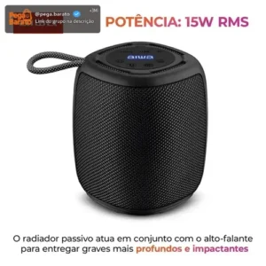 Caixa de Som Speaker AIWA AWS-SP-03-B Bluetooth IPX4 RGB Cor Preto - Imagem 1