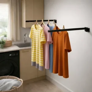 Varal De Roupa Retratil Dobravel De Parede + 20m De Corda - Imagem 3