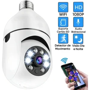 Câmera de Segurança Espiã Yoosee Wi-Fi Visão Noturna Áudio Led E27 1080p - Imagem 2