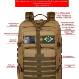 Mochila Tática Impermeável Militar Reforçada Grande 50litros - Imagem 10