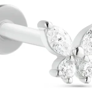 Kit 3 Piercings Orelha Tragus Helix Conch Borboleta Coração - Imagem 3