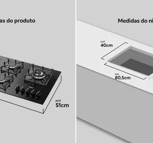 Cooktop 5 Bocas Dako Diplomata com Mesa De Vidro e Tripla Chama e Acendimento Automático A Gás Preto Bivolt - Imagem 8