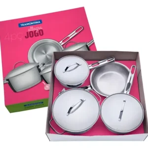 Jogo De Panelas Com 4 Peças Aço Inox Allegra Tramontina - Imagem 2