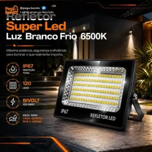 Kit 4 Refletor Led 400w Prova D´água Holofote Cor da carcaça Preto Cor da luz Branco-frio B&G SHOPPING - Imagem 1