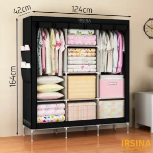 Guarda Roupa Dobrável Organizador Colmeia Preto 8 Prateleiras IRSINA - Imagem 13