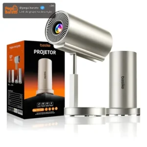 Projetor Basike Inteligente Telescópico com Wi-Fi e Bluetooth, Full HD 4K para Cinema e Jogos - Imagem 1