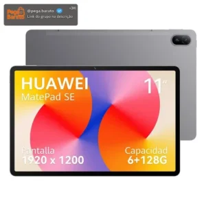 Tablet HUAWEI MatePad SE 11 Wifi 6+128GB Tela HUAWEI FullView de 11" para Conforto Visual, Superbateria de 7700 mAh 225W Câmera Traseira 8 MP, Câmera Frontal 5 MP Cinza Nebula - Imagem 1