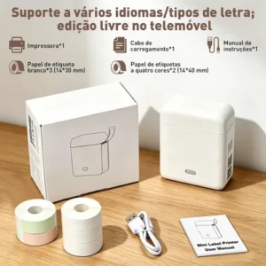 Impressora Termica Mini Etiqueta Portatil Bluetooth +5 Rolo - Imagem 3