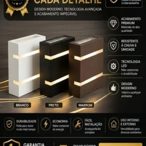 Kit 10 Luminária Arandela Parede Muro 2 Facho 2 Friso Bivolt - Imagem 10