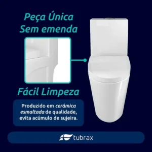 Vaso Sanitário Monobloco Caixa Acoplada Completo - Imagem 2