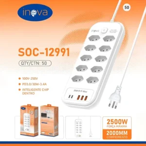 Filtro De Linha Régua Extensão 10 Tomadas Com 3 Usb E 2 Pd - Imagem 8