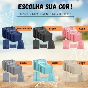 Organizador De Malas Bolsas De Viagem Kit Necessaire 7 Peças - Imagem 9