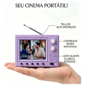 Mini Tv Portátil Retrô, Tela Usb Hd Recarregável De 2,4 - - Imagem 4