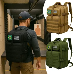 Mochila Tática Impermeável Militar Reforçada Grande 50 Litros Masculina Feminina Anne Preto - Imagem 6