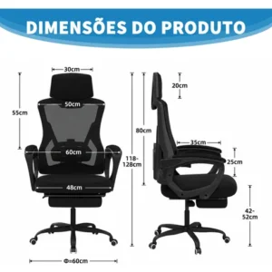Cadeira Gamer Ergonômica Cadeira Escritorio Gamer 200kg - Imagem 7