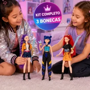 Kit 3 Bonecas Guerreiras Do K-pop Articuladas Musical Rumi - Imagem 10