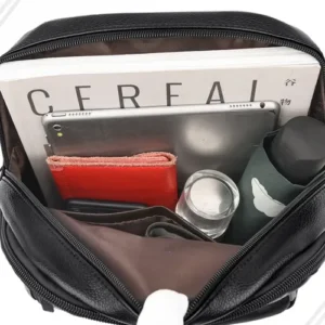 Bolsa Feminina Mochila De Ombro Tiracolo De Couro Ecológico - Imagem 10