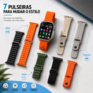 Relógio Smartwatch Wisme Ws10-2 Com Kit 7 Pulseiras - Imagem 10