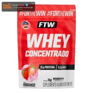 Whey Protein Concentrado 1kg Sabor Morango - Ftw - Imagem 1