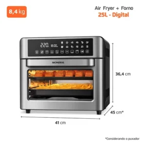 Fritadeira Air Fryer Forno Oven Digital 25 Litros Mondial Preto AFO-25L-BI 127V - Imagem 10