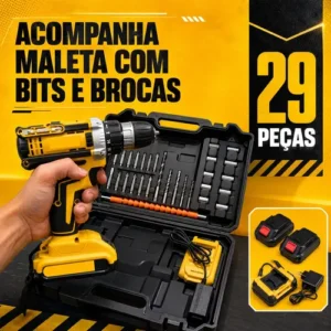 Parafusadeira Furadeira 48v Profissional 2 Baterias Sem Fio - Imagem 5