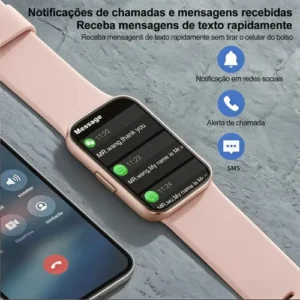 Relógio Academia Rosa Relógio Para Academia Rosa Smartwatch Esportivo, Resistente À Água, Monitoramento Cardíaco E Sono, Bateria Duradoura Para Treinos E Rotina Diária - Imagem 8