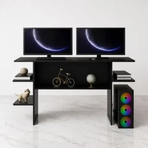 Escrivaninha Mesa Para Computador Gamer Cor Preto - Imagem 5
