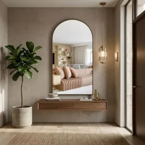 Espelho 100x50 Decorativo Grande Corpo Inteiro Com Moldura Preto - Imagem 3