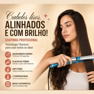 Chapinha Profissional Prancha Titânio Iônica 230°c Bivolt - Imagem 7
