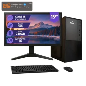 Pc Computador Completo Intel I5 8gb Ssd 240gb Monitor 19 - Imagem 1