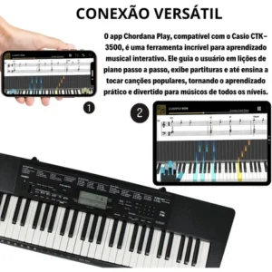 Kit Teclado Musical Casio Profissional Ctk3500 + Acessórios - Imagem 3