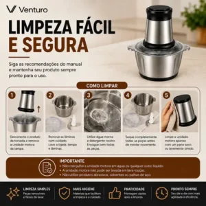 Multiprocessador Triturador Alimentos Elétrico Inox 2l 110v - Imagem 6