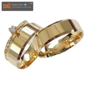 Alianças Casamento Moeda Antiga 8mm Chanfrada + Gravação - Imagem 1